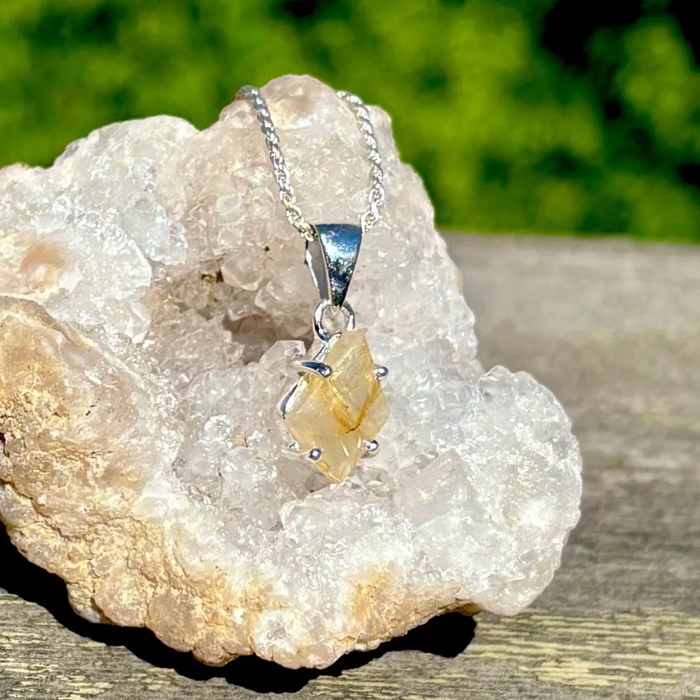 Golden Rutilated Quartz Necklace - Picture 12 of 15